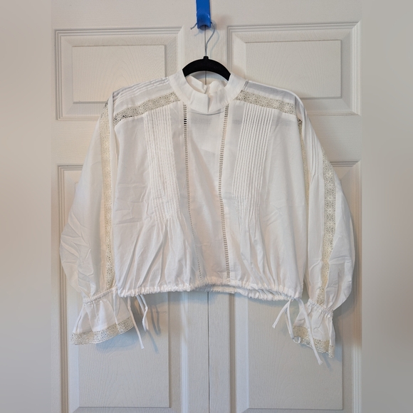H&M Lace-Inset Cotton Blouse - Picture 6 of 16